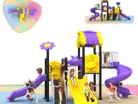 Метало-пластиковые детские игровые  городки, качели, фотография 3