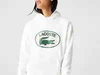 Мужская свободная толстовка lacoste loose fit с капюшоном и фирменной монограммой