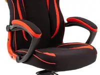 Игровое кресло chairman game 28 чёрное/красное (ткань, пластик, газпатрон 3 кл,