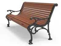 Скамья чугунная с подлокотниками  Лавочка чугунная с подлокотниками, фотография 4