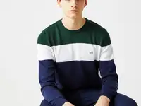 Мужской свитер lacoste с эластичными манжетами и круглым вырезом