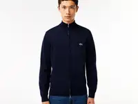Мужской свитер lacoste на молнии из органического хлопка с воротником-стойкой