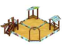 Песочный дворик с горкой ио 6.01.05-03 (коты)