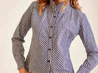 Рубашка в полосатый принт