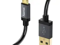 Кабель microusb 1.5м hama metal круглый черный