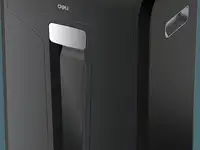 Шредер deli e14400 черный (секр.p-4)/фрагменты/16лист./31лтр./скрепки/скобы/пл.карты/cd