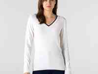 Женский свитер lacoste с v-образным вырезом из шерсти и кашемира