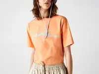 Женская футболка lacoste с круглым вырезом