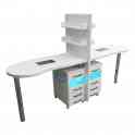 Стол для маникюра двухместный с УФ-блоками и вытяжками, фотография 3