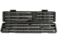 Набор буров по бетону, 5-6х110, 8-10-12х160, 14-16х210, 18х300, 20х450 мм, зубила,