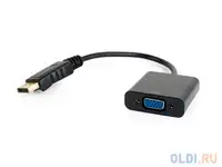 Переходник displayport - vga cablexpert a-dpm-vgaf-02, 20m/15f, кабель 15см, черный, пакет