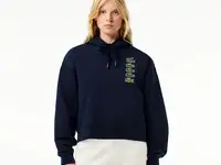 Женская толстовка lacoste loose fit с флисом и капюшоном