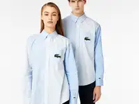 Хлопковая рубашка lacoste unisex  в полоску