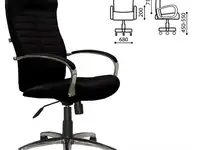 Кресло офисное "орион", кожа, хром, монолитный каркас, черное к-11