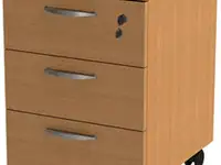 Тумба подкатная "эко/этюд", 404х454х573 мм, 3 ящика, замок, бук бавария, 402764-550