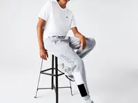 Мужские фирменные флисовые брюки lacoste для бега