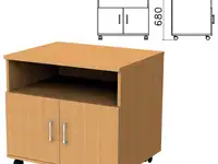 Тумба для оргтехники "монолит", 770х600х680 мм, 2 двери, полка, цвет бук