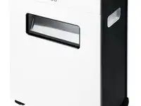 Шредер deli e9911-eu белый (секр.p-4)/фрагменты/8лист./16лтр./скрепки/скобы/пл.карты/cd