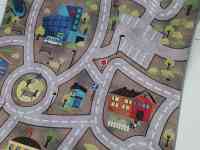 Детская ковровая дорожка с машинками и домами, ковер, коврик 100 см и 140 см