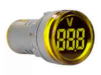 Индикатор значения напряжения AD22-RV желтый Энергия, 10 шт