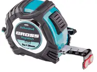 Рулетка magnetisch, 5м х 25мм, обрезин. корпус,автоматич. фиксация, нейлон. покр.,магн.зацеп// gross