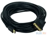 Кабель hdmi - dvi 19m/19m single link gembird 10м, черный, позол.разъемы,