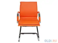 Кресло buro ch-993-low-v/orange низкая спинка оранжевый искусственная кожа полозья хром