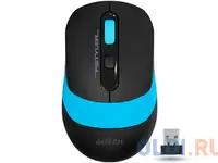 A-4tech мышь fstyler fg10 черный/синий оптическая (2000dpi) беспроводная usb [1147565]