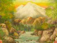 Художественная раскраска и роспись стен. Фальш : окно , камин.