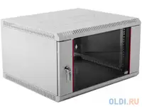 Шкаф настенный разборный 9u цмо шрн-э-9.500 600х520mm дверь стекло серый