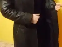 Кардиган и кожаный натуральный плащ, фотография 6