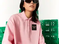 Женское поло lacoste l!ve x minecraft oversized