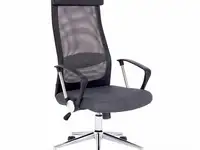 Кресло офисное brabix "flight r ex-541", хром, ткань tw, сетка, черное/серое,
