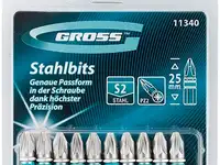 Набор бит gross 11340  pz2х25 сталь s2 10шт