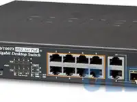 8-port 10/100tx 802.3at poe + 2-port gigabit tp/sfp combo desktop switch