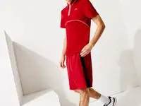 Мужские легкие шорты lacoste sport с контрастными полосами