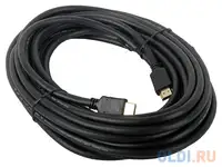 Кабель hdmi gembird/cablexpert, 10м, v2.0, 19m/19m, черный, позол.разъемы, экран, пакет 
