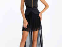 Асимметричная юбка из шифона