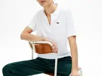 Женское поло lacoste  flowy pique loose fit