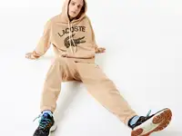 Мужская свободная толстовка lacoste loose fit с капюшоном и фирменной монограммой