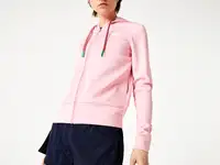 Женская куртка lacoste sport с капюшоном на молнии из жаккарда