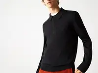 Мужской свитер lacoste с воротником-поло из шерсти мериноса