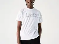 Хлопковая футболка lacoste fashion show edition unisex с круглым вырезом и