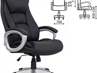 Кресло офисное brabix "grand ex-500", натуральная кожа, черное, 530861