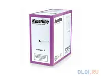 Кабель utp indoor 4 пары категория 6 hyperline uutp4-c6-s23-in-pvc-gy-305 одножильный 23awg