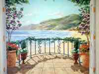 Художественная раскраска и роспись стен. Фальш : окно , камин., фотография 6