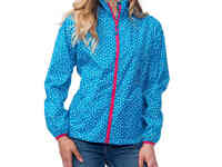 Ветровка женская непромокаемая мембранная  mac in a sac elle синяя в горошек