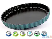 Форма для выпечки vitrinor круглая волнистая голубая 27