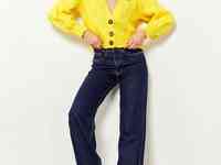 Укороченный кардиган желтого цвета