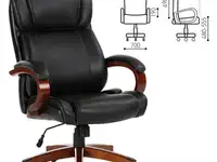 Кресло офисное brabix "magnum ex-701", дерево, рециклированная кожа, черное